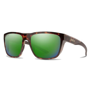 Smith Barra Sunglasses Polarized Glass Chromapop in Tortoise with Green Mirror